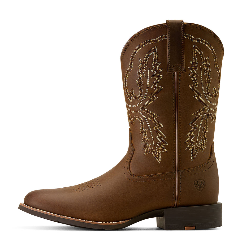 Ariat Mens Sport Stratten Wide Toe Western Boots (10074158) Distressed Brown