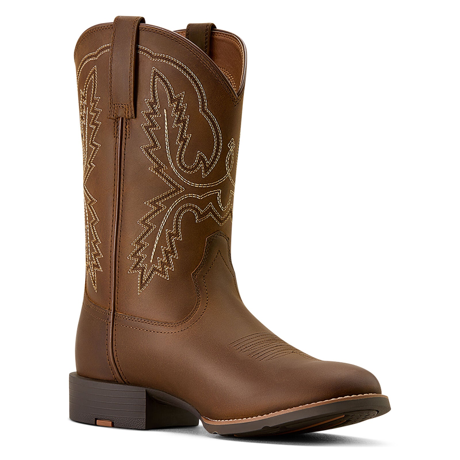 Ariat Mens Sport Stratten Wide Toe Western Boots (10074158) Distressed Brown