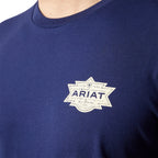 Ariat Mens Mesa Motif Lockup S/S Tee (10065904) Medieval Blue