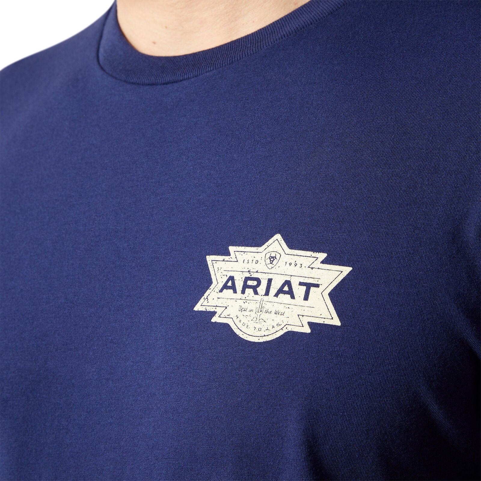 Ariat Mens Mesa Motif Lockup S/S Tee (10065904) Medieval Blue