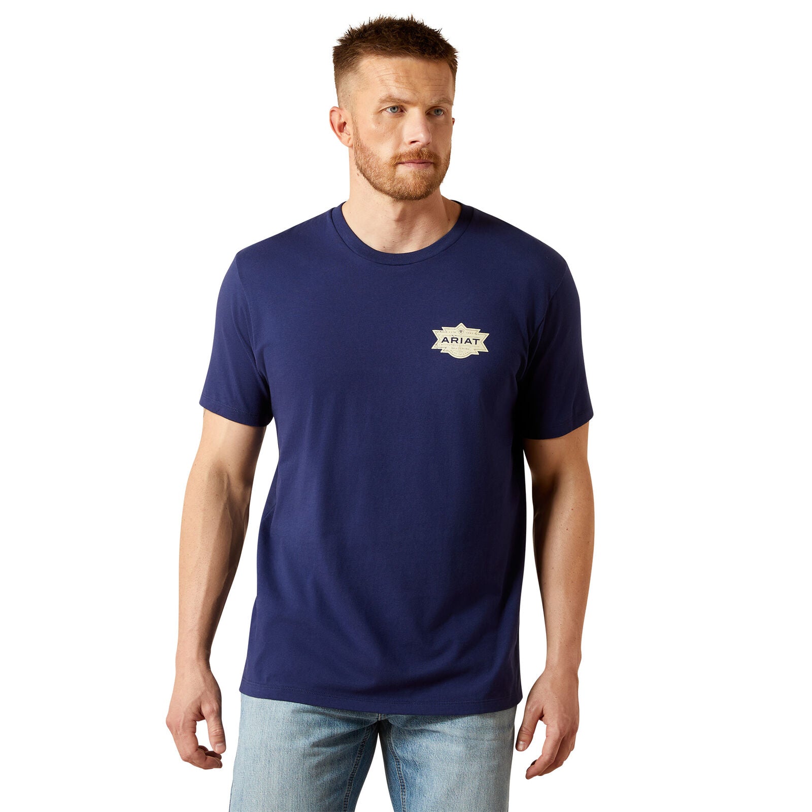 Ariat Mens Mesa Motif Lockup S/S Tee (10065904) Medieval Blue