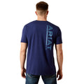 Ariat Mens New Vertical Logo S/S Tee (10065905) Medieval Blue