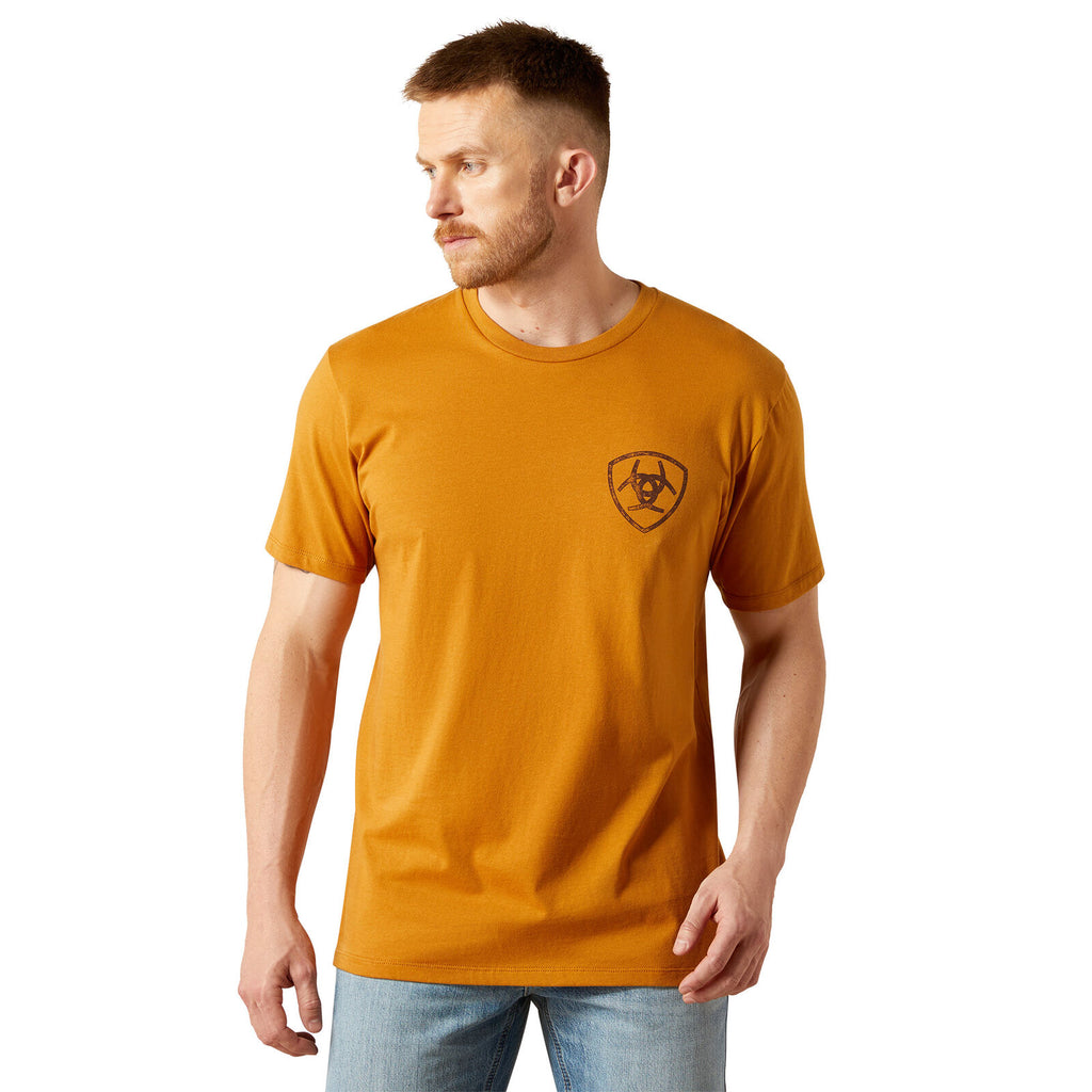 Ariat Mens Big Bull Rider S/S Tee (10065899) Bone Brown