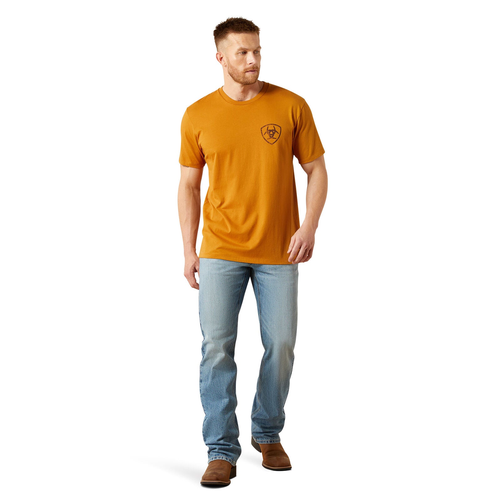 Ariat Mens Big Bull Rider S/S Tee (10065899) Bone Brown