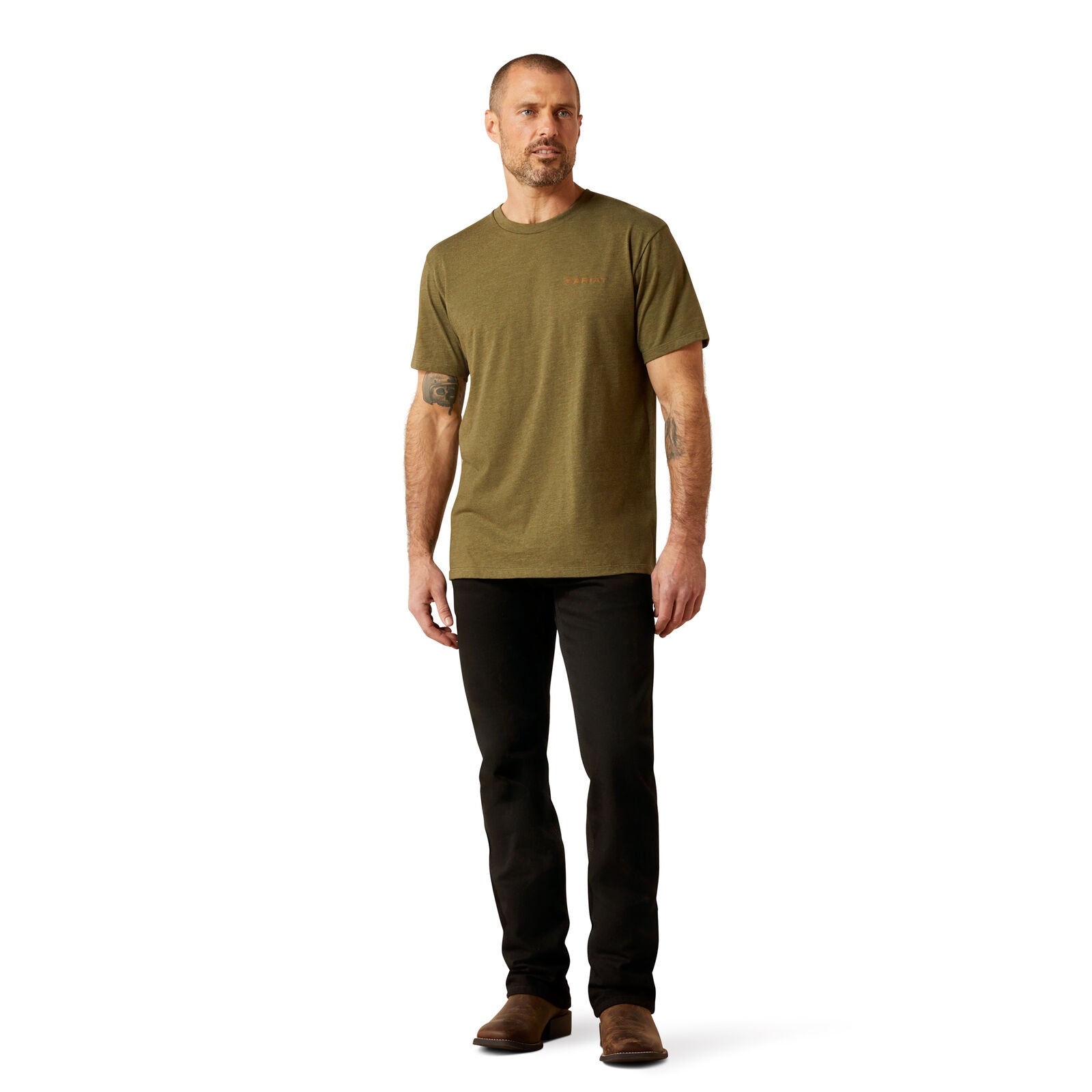 Ariat Mens Roper Seal S/S Tee (10065888) Military Heather