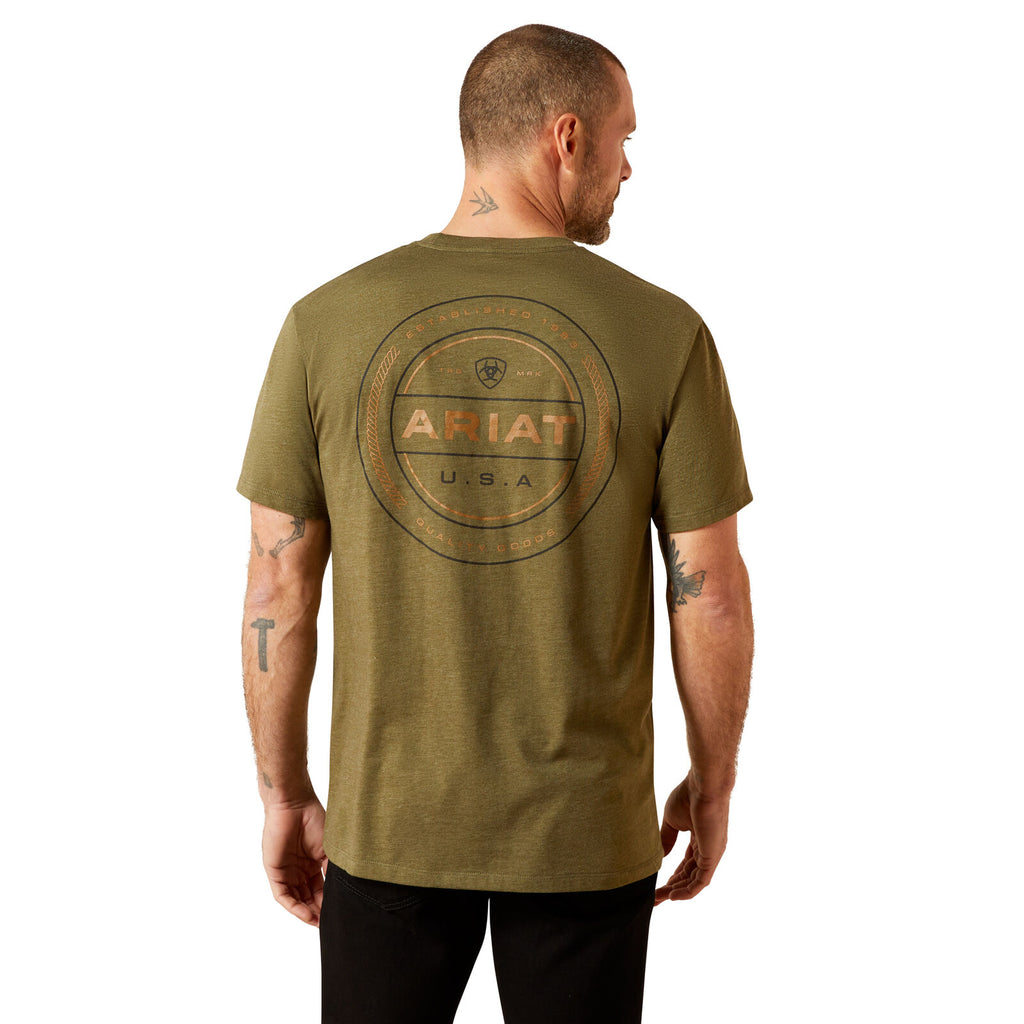 Ariat Mens Roper Seal S/S Tee (10065888) Military Heather