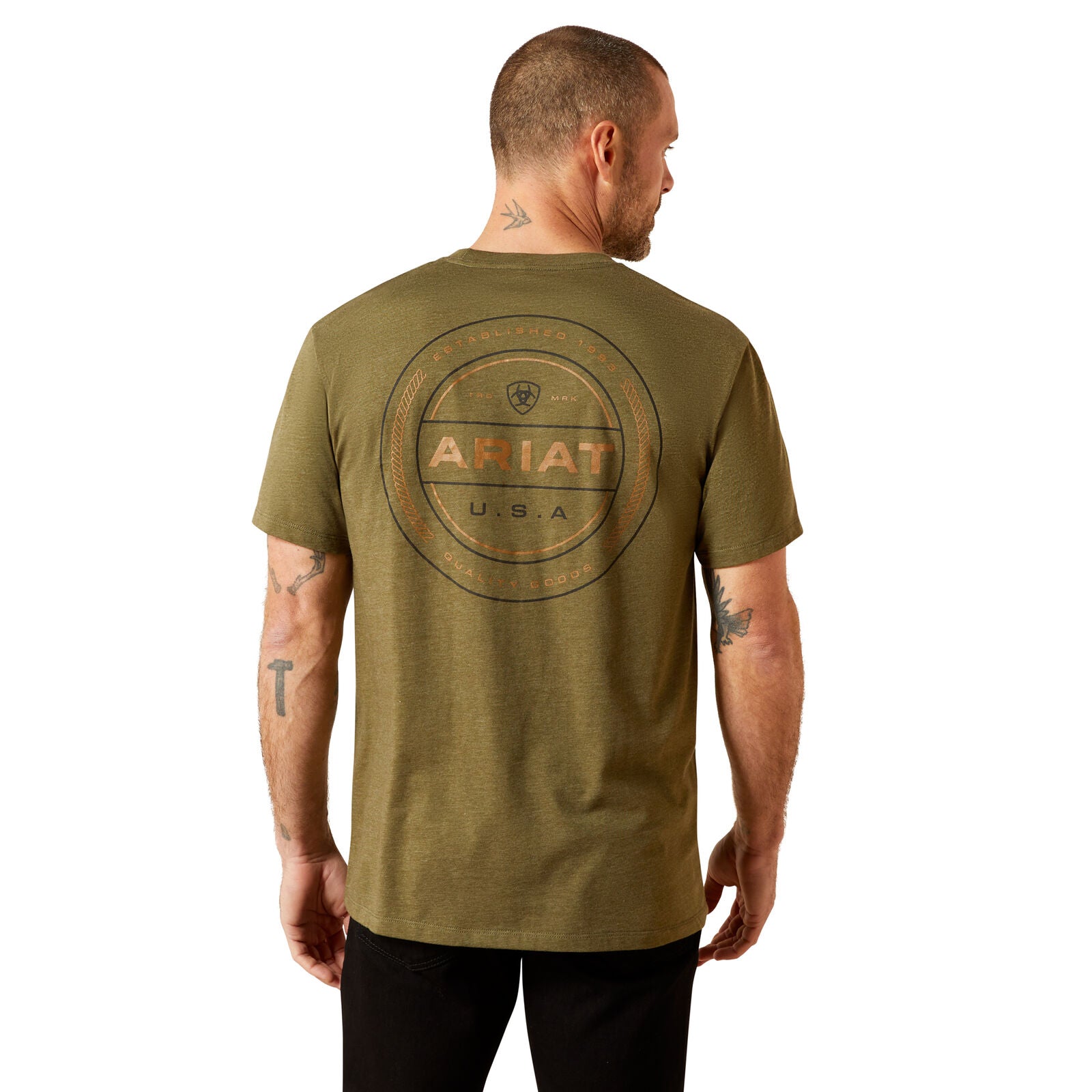 Ariat Mens Roper Seal S/S Tee (10065888) Military Heather