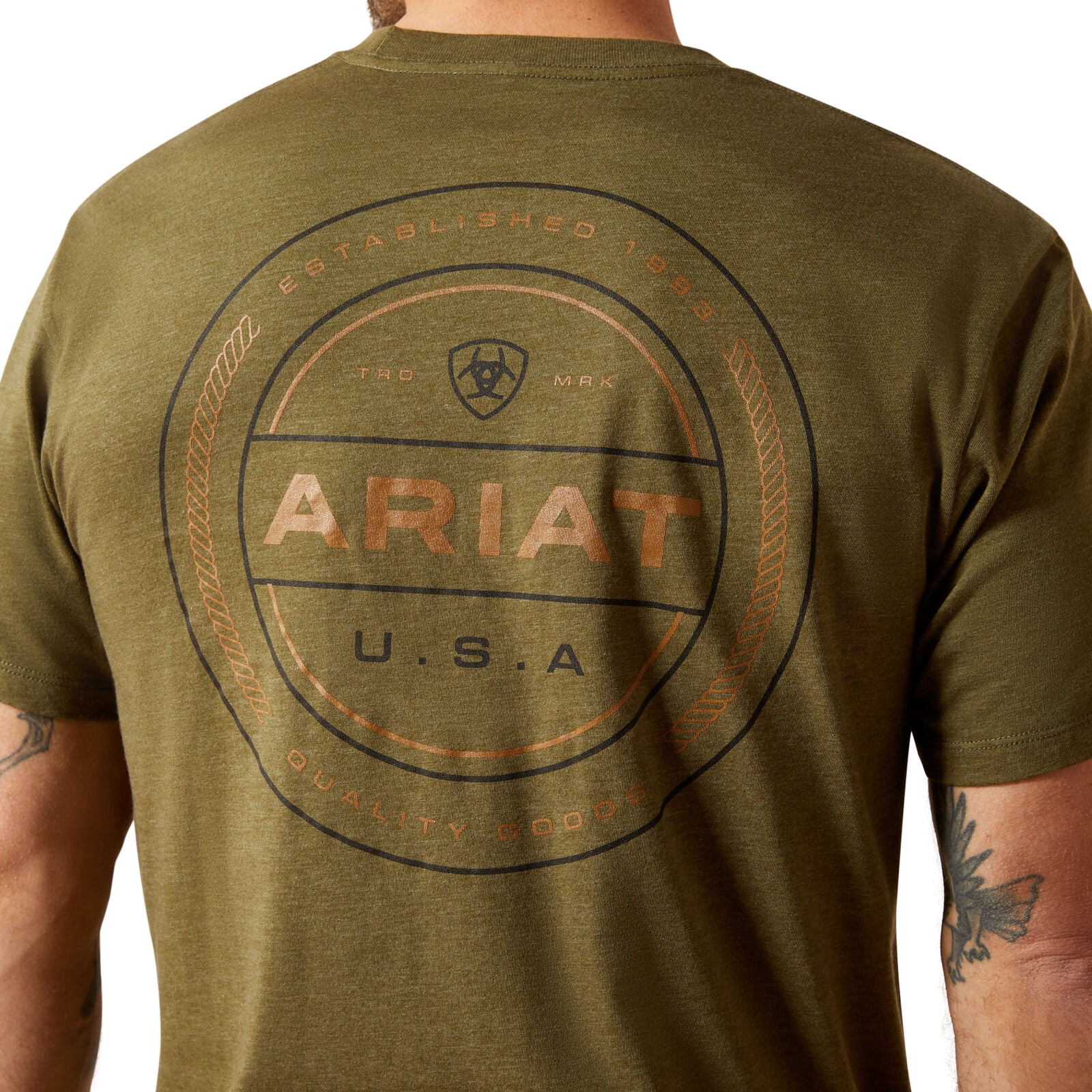 Ariat Mens Roper Seal S/S Tee (10065888) Military Heather
