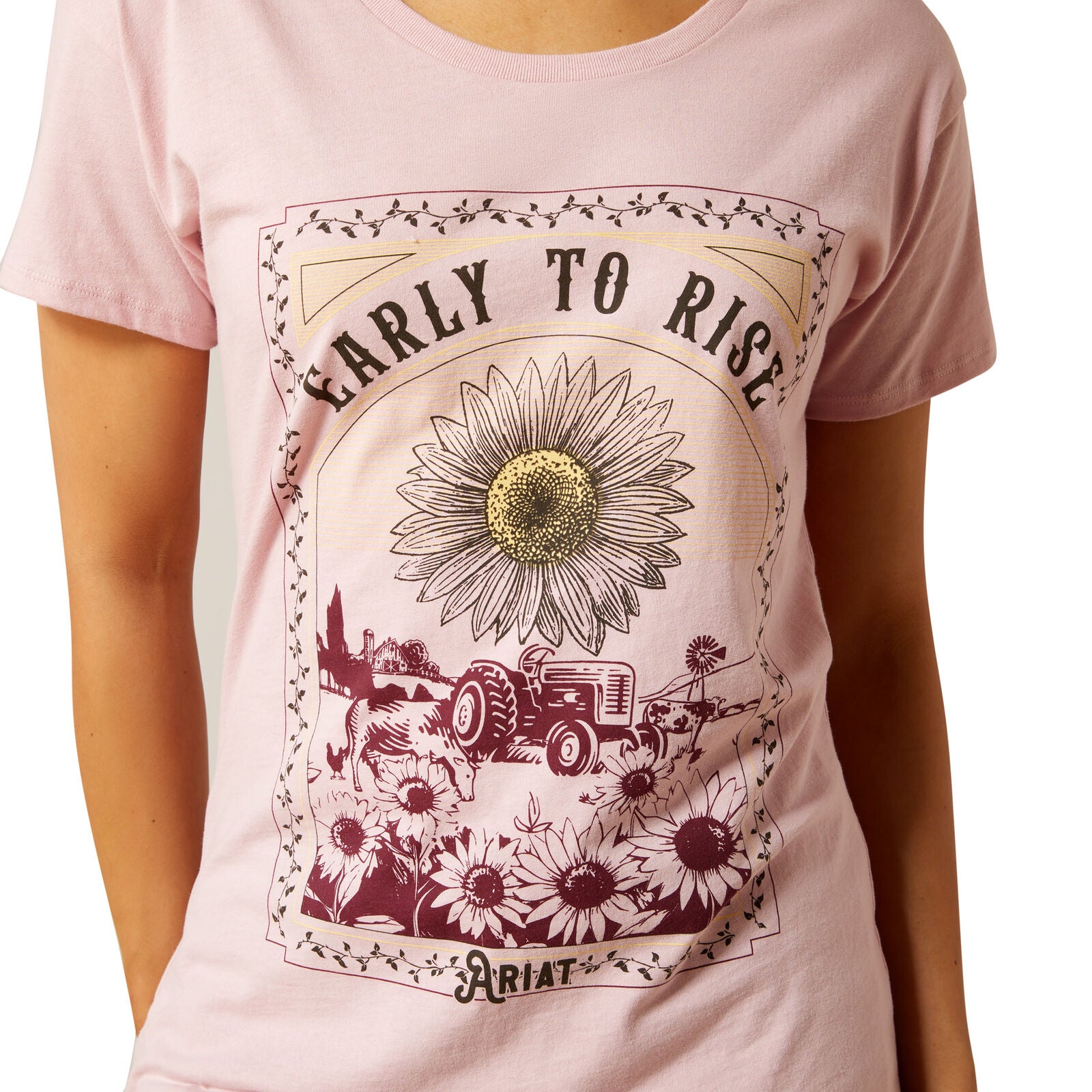 Ariat Womens Early To Rise S/S Tee (10063754) Dusty Pink