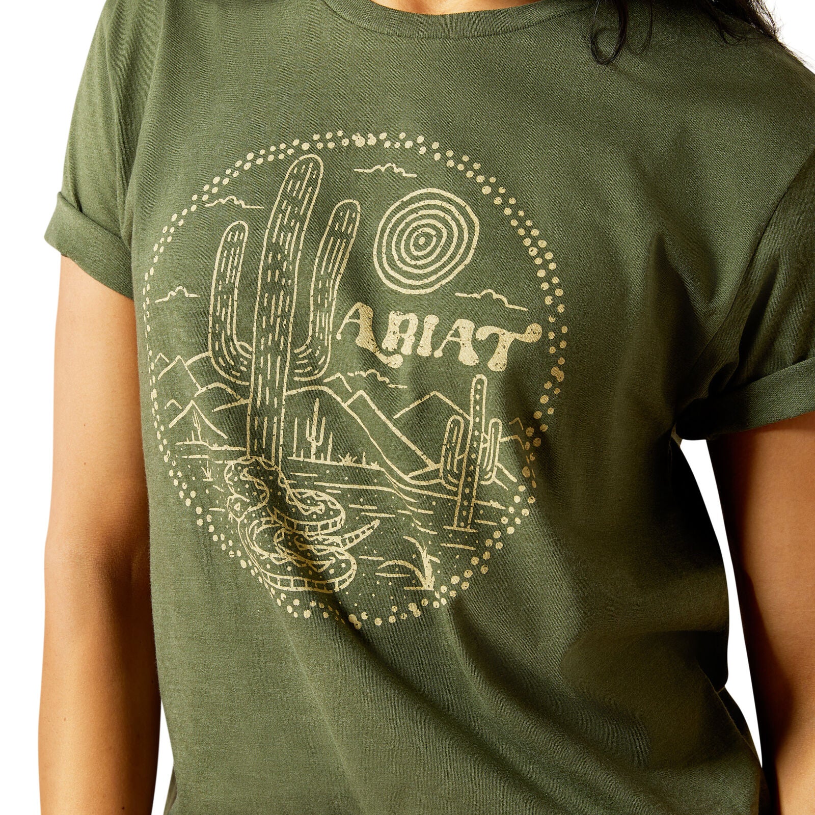 Ariat Womens Desert Snake S/S Tee (10064095) Military Heather
