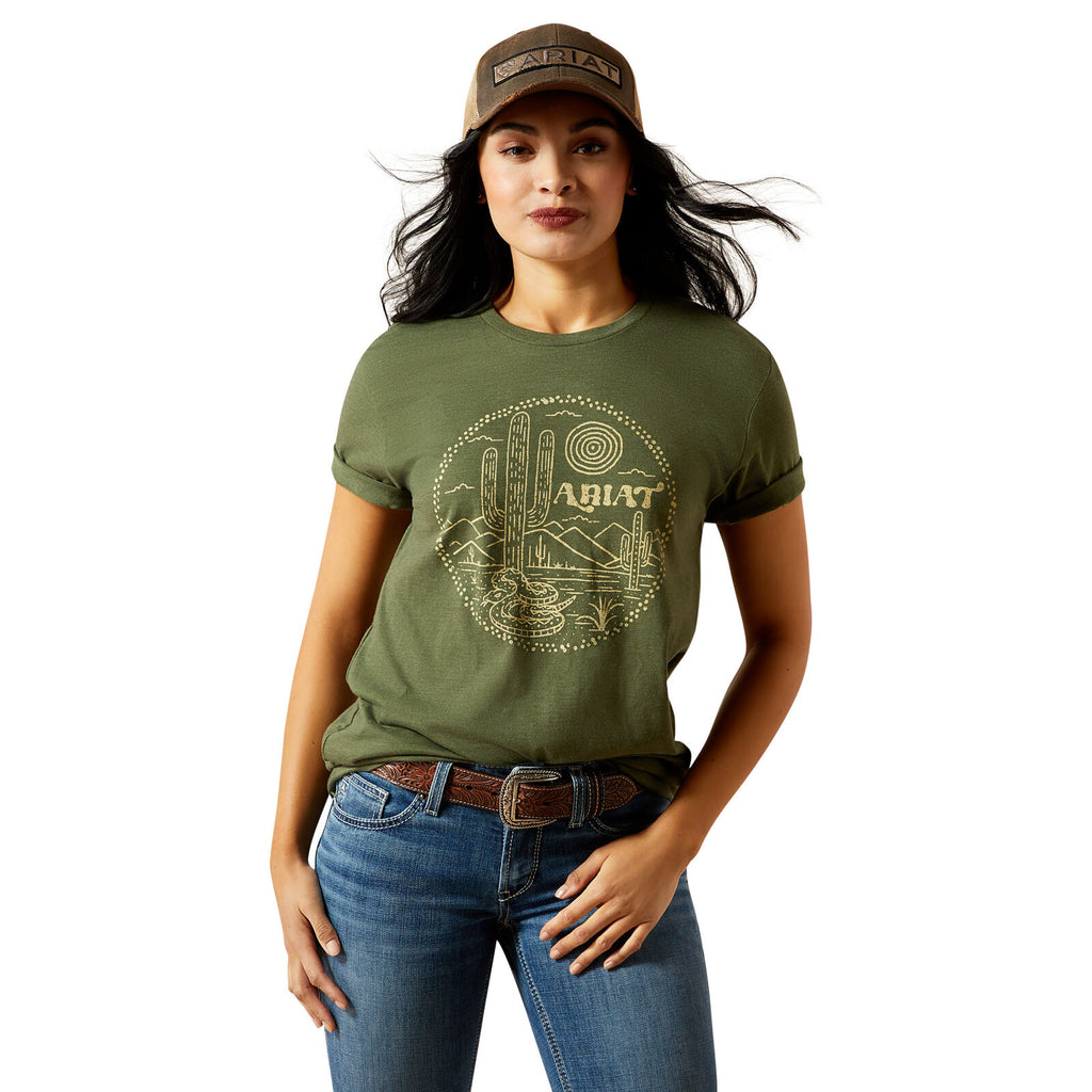 Ariat Womens Desert Snake S/S Tee (10064095) Military Heather