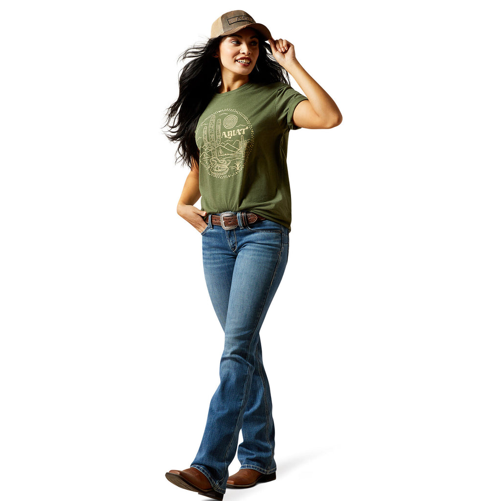 Ariat Womens Desert Snake S/S Tee (10064095) Military Heather