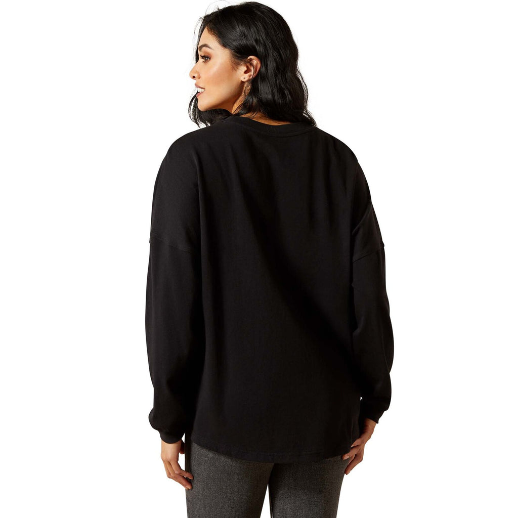 Ariat Womens Canvas Oversized L/S Tee (10065867) Black