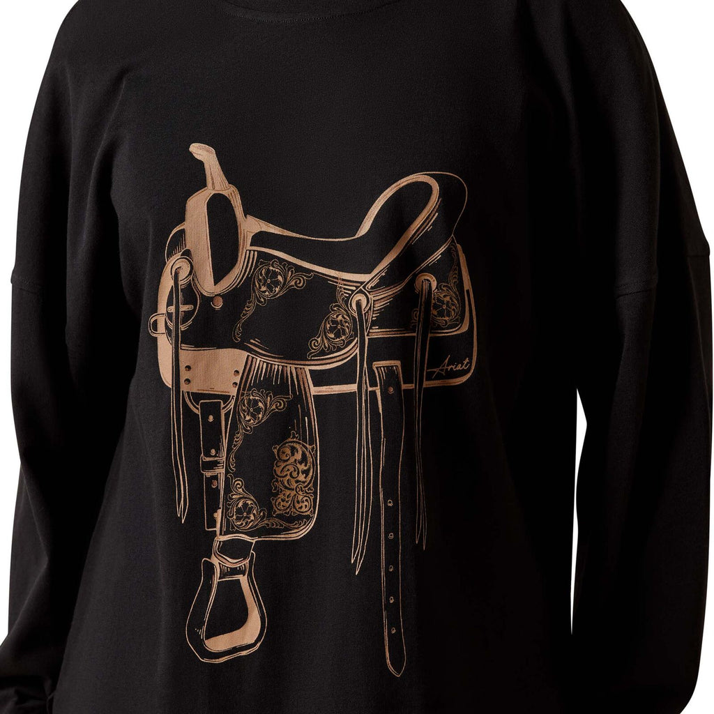 Ariat Womens Canvas Oversized L/S Tee (10065867) Black