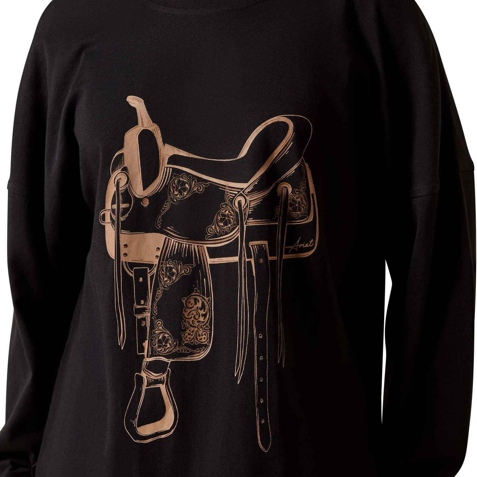 Ariat Womens Canvas Oversized L/S Tee (10065867) Black
