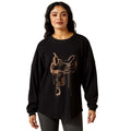 Ariat Womens Canvas Oversized L/S Tee (10065867) Black