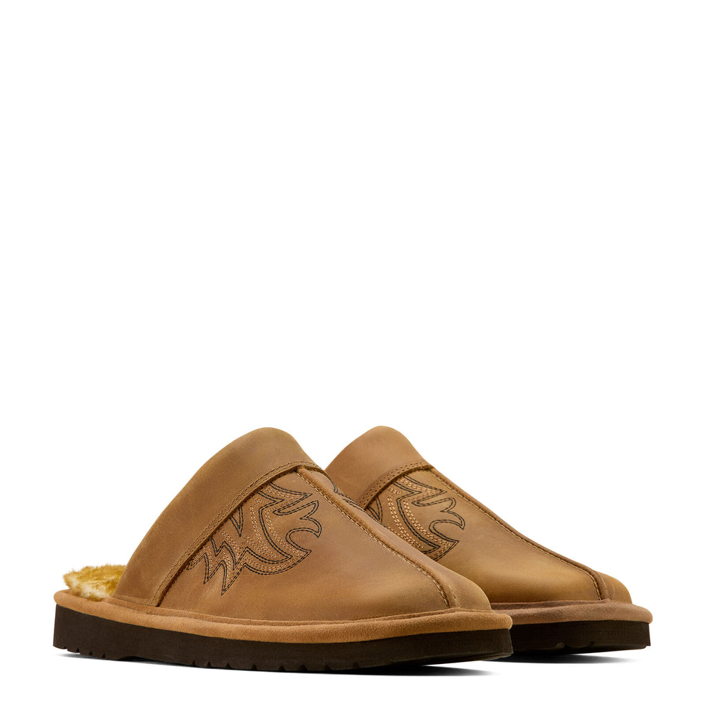 Ariat Mens Silversmith Square Toe Exotic Slippers (4423221) Distressed Brown