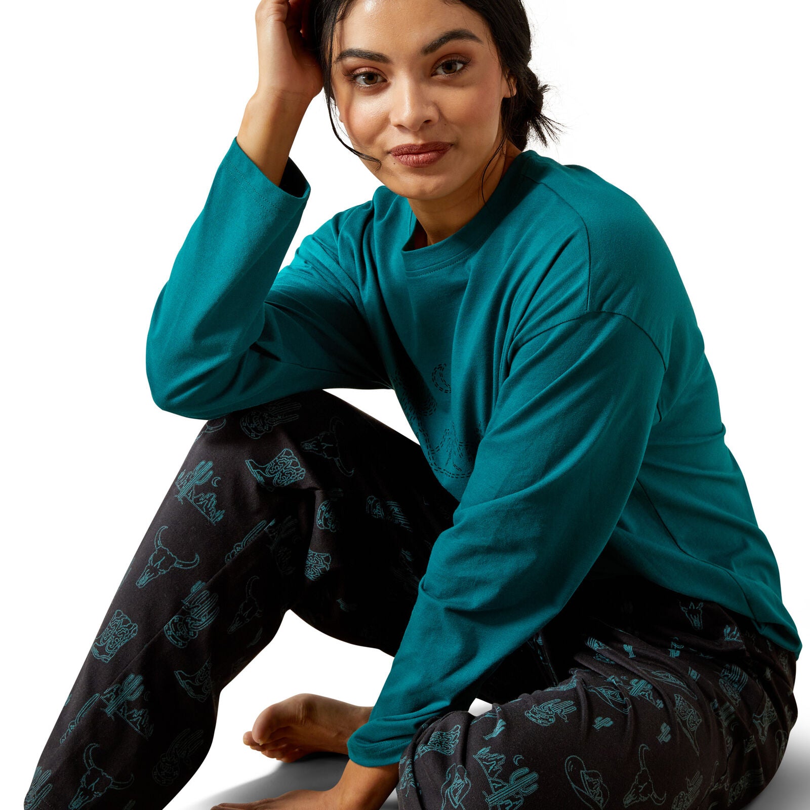 Ariat Womens Dreams Pyjama Set (10065826) Deserted Print