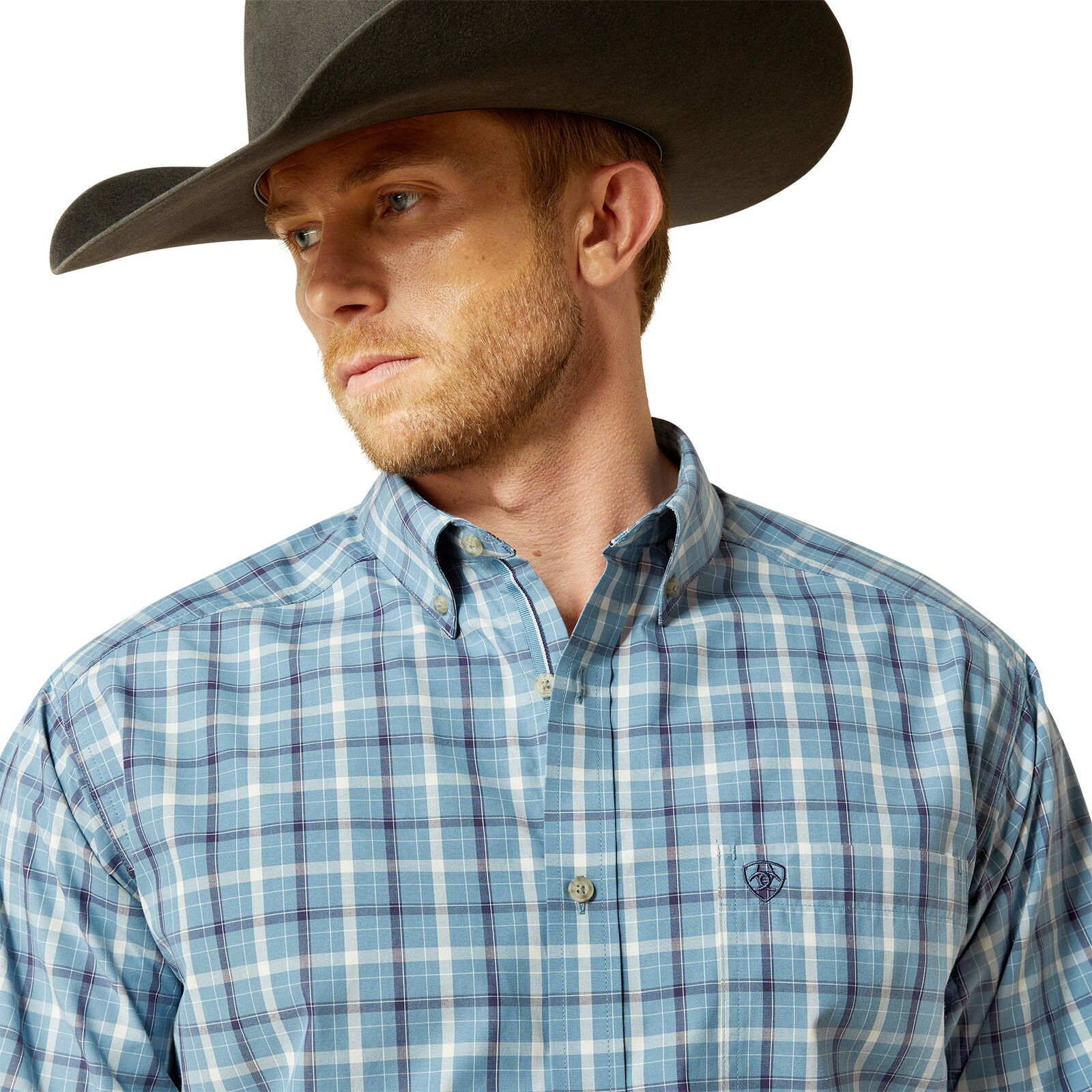 Ariat Mens Pro Series Troy L/S Shirt (10062190) Blue