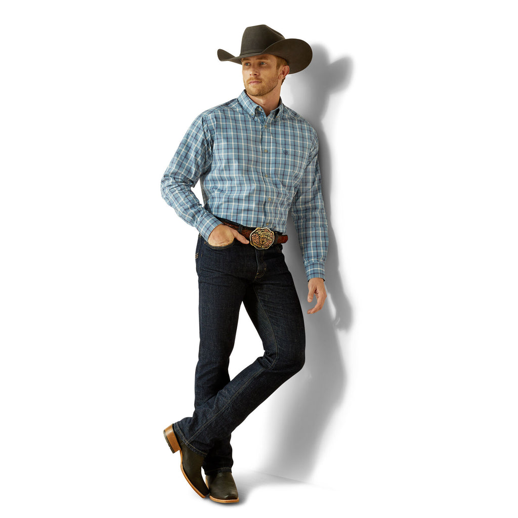 Ariat Mens Pro Series Troy L/S Shirt (10062190) Blue