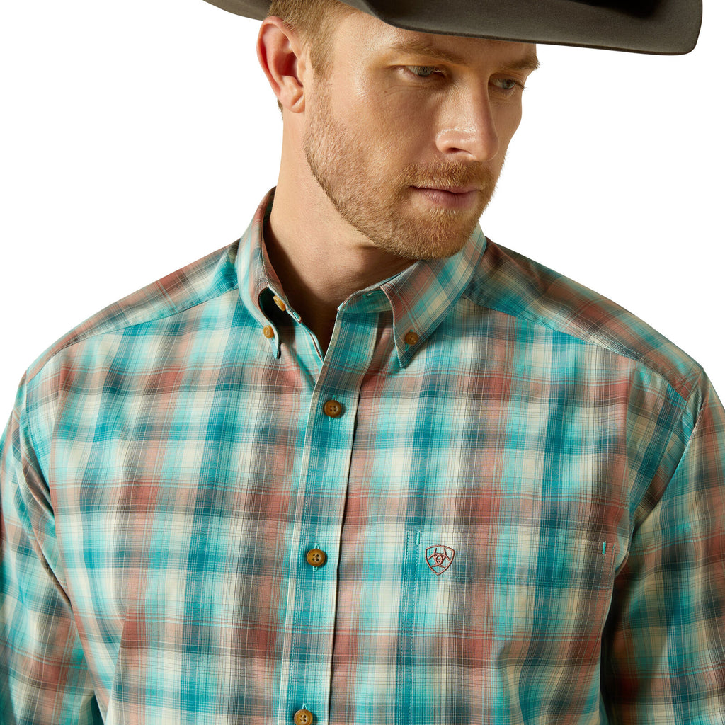 Ariat Mens Pro Series Brooklyn L/S Shirt (10062171) Aqua Blue