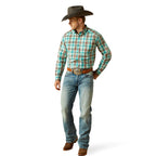 Ariat Mens Pro Series Brooklyn L/S Shirt (10062171) Aqua Blue