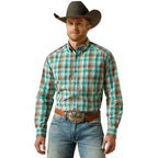 Ariat Mens Pro Series Brooklyn L/S Shirt (10062171) Aqua Blue