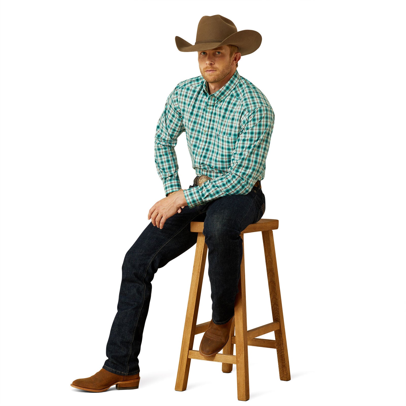 Ariat Mens Pro Series Brayden L/S Shirt (10062172) Teal