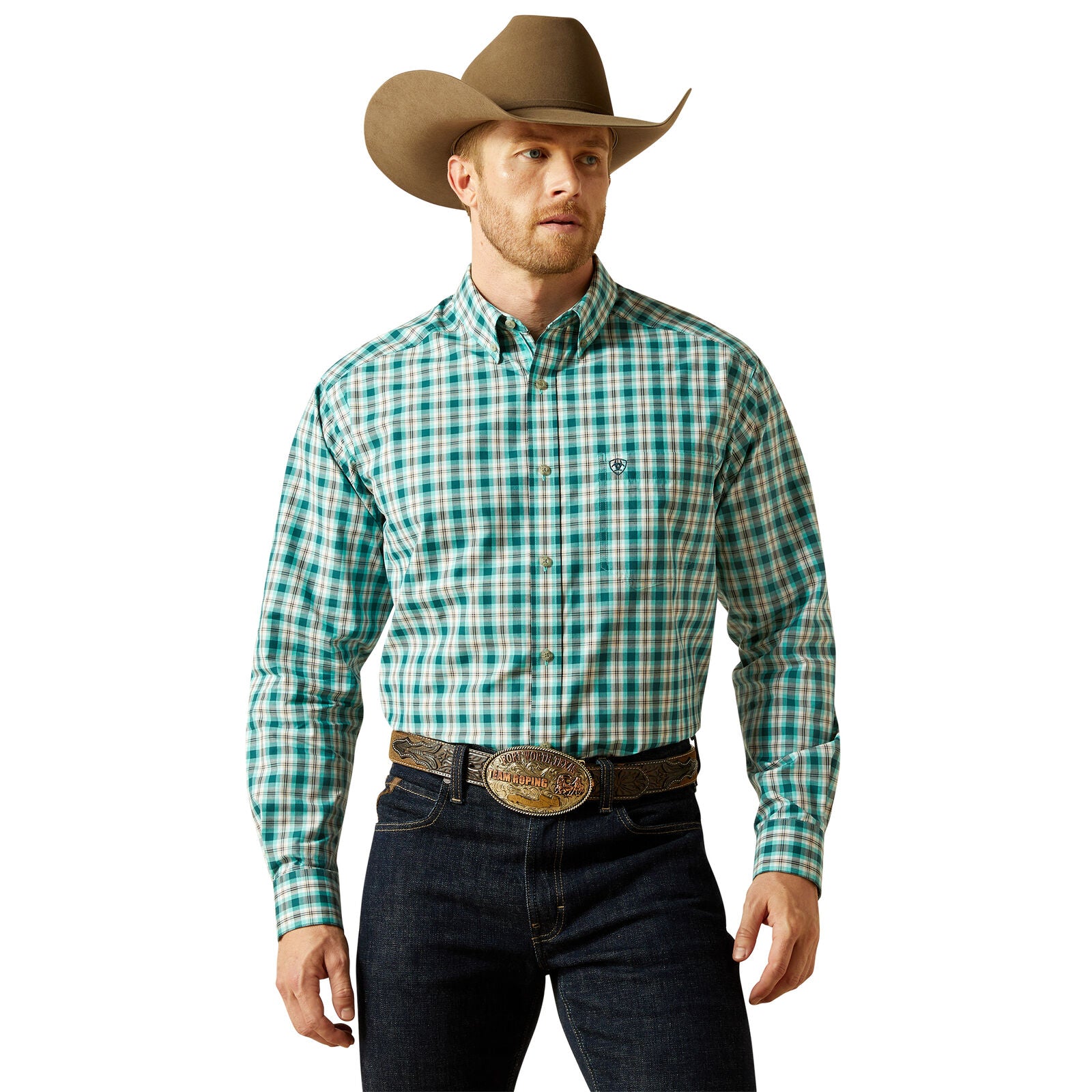Ariat Mens Pro Series Brayden L/S Shirt (10062172) Teal