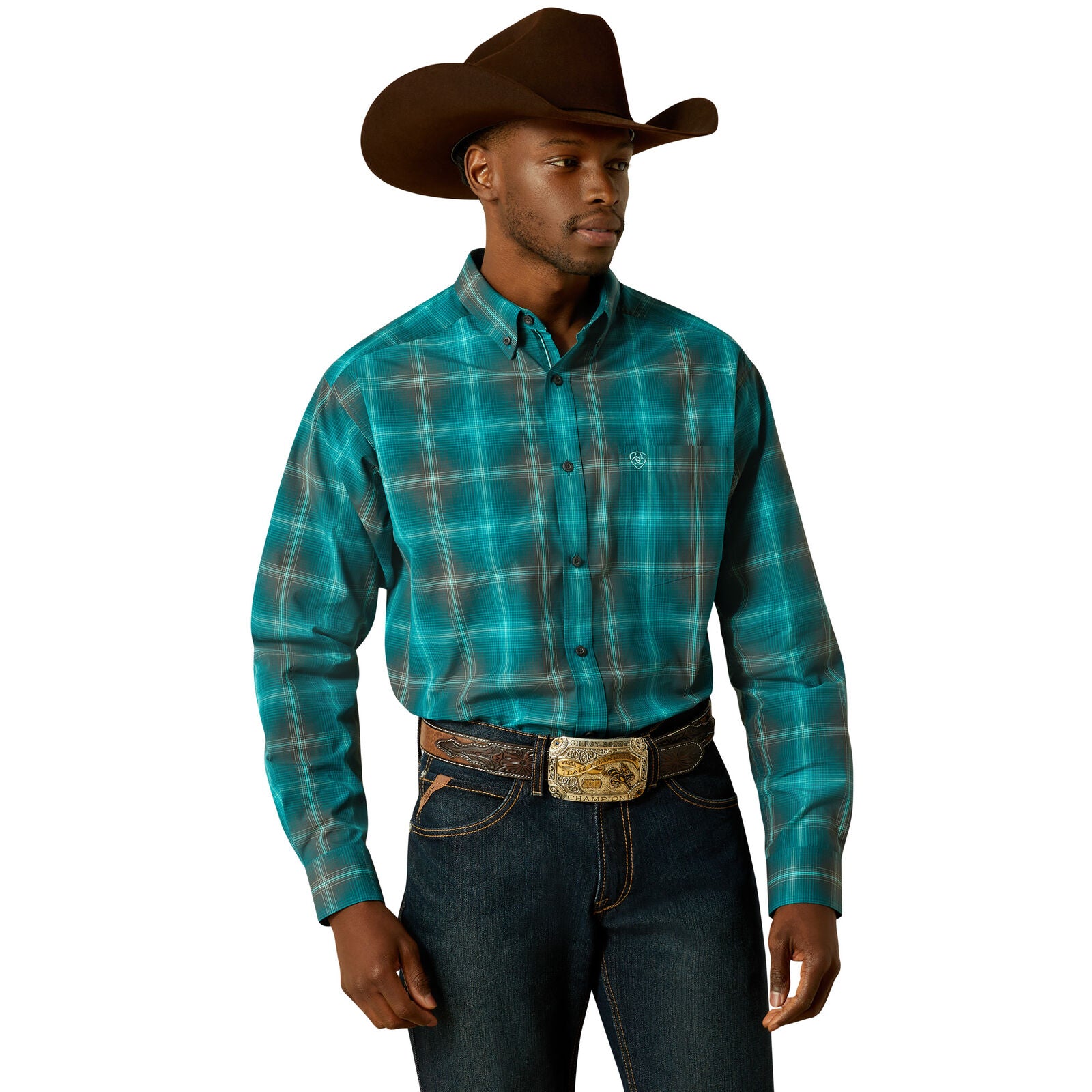 Ariat Mens Pro Series Bear L/S Shirt (10062177) Dark Teal