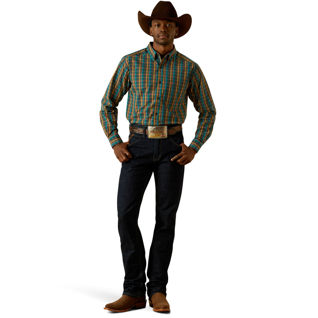 Ariat Mens Pro Series Bowie Fitted L/S Shirt (10062178) Dark Teal