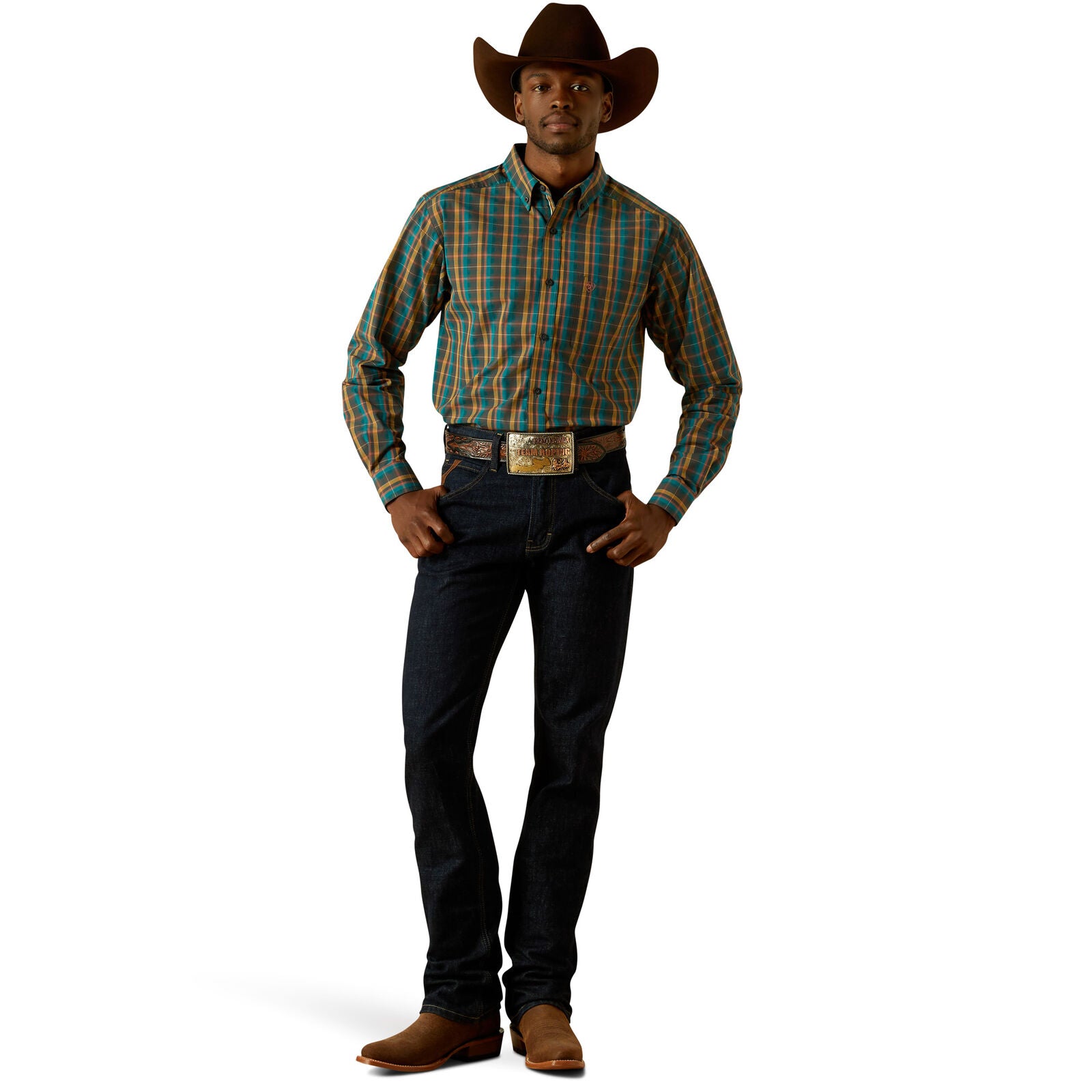 Ariat Mens Pro Series Bowie Fitted L/S Shirt (10062178) Dark Teal