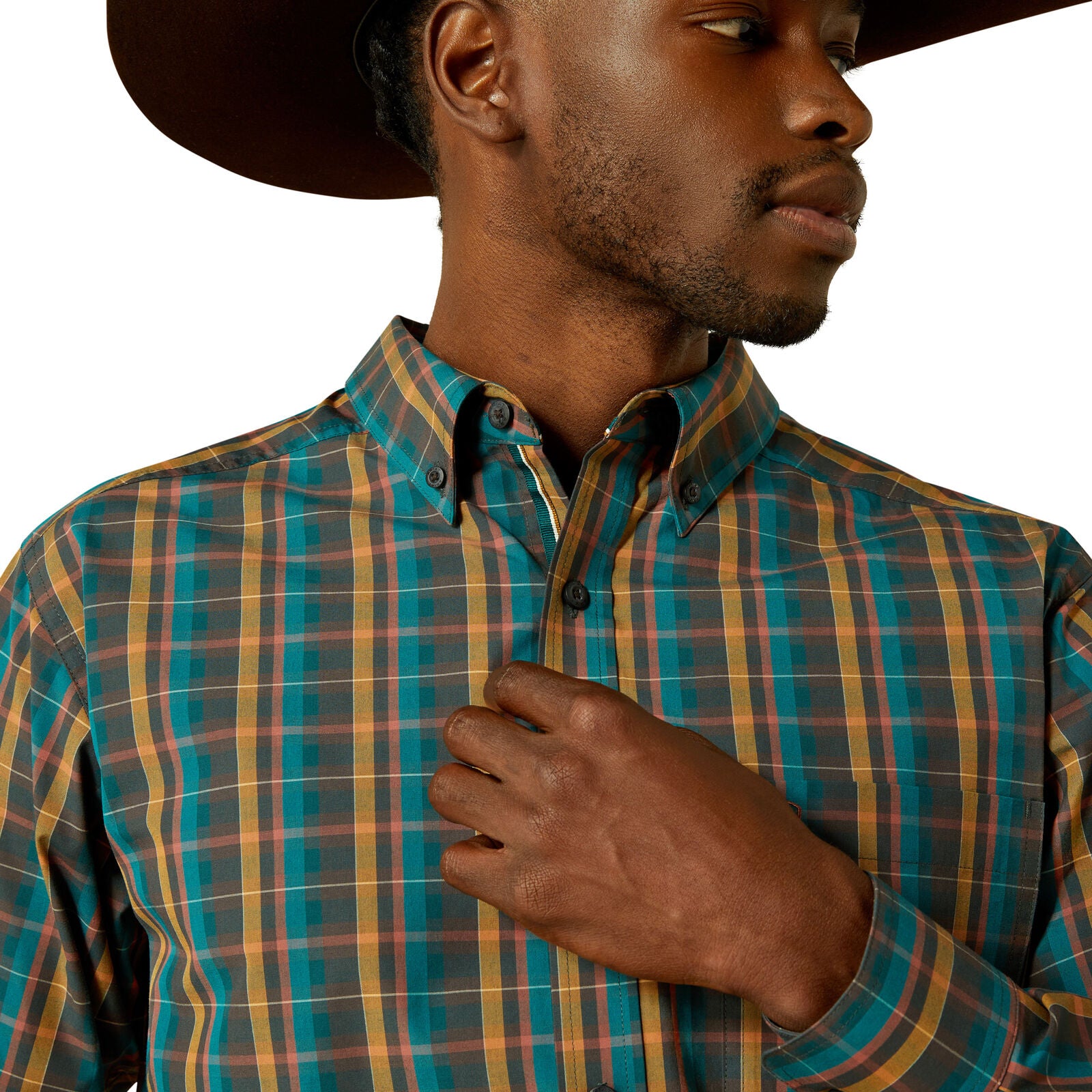 Ariat Mens Pro Series Bowie Fitted L/S Shirt (10062178) Dark Teal