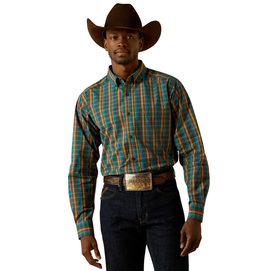Ariat Mens Pro Series Bowie Fitted L/S Shirt (10062178) Dark Teal