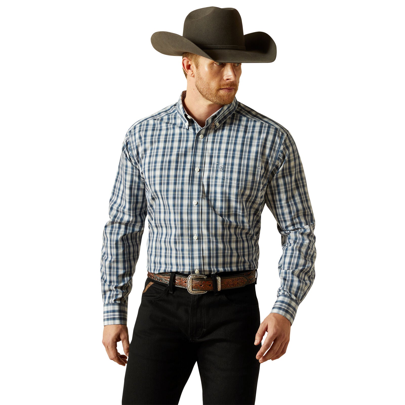 Ariat Mens Wrinkle Free Dargan L/S Shirt (10062198) Navy