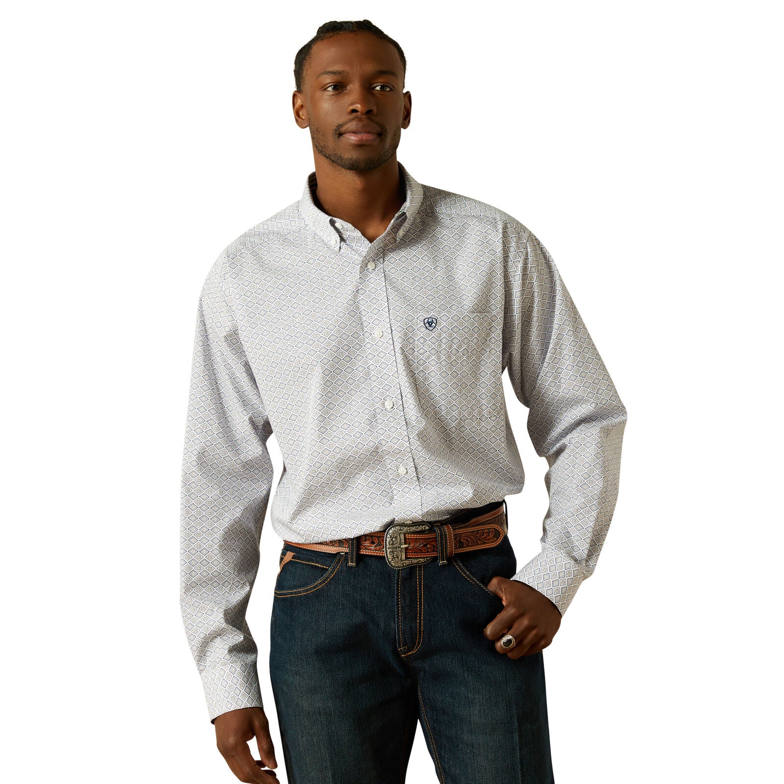 Ariat Mens Wrinkle Free Declan L/S Shirt (10062193) White
