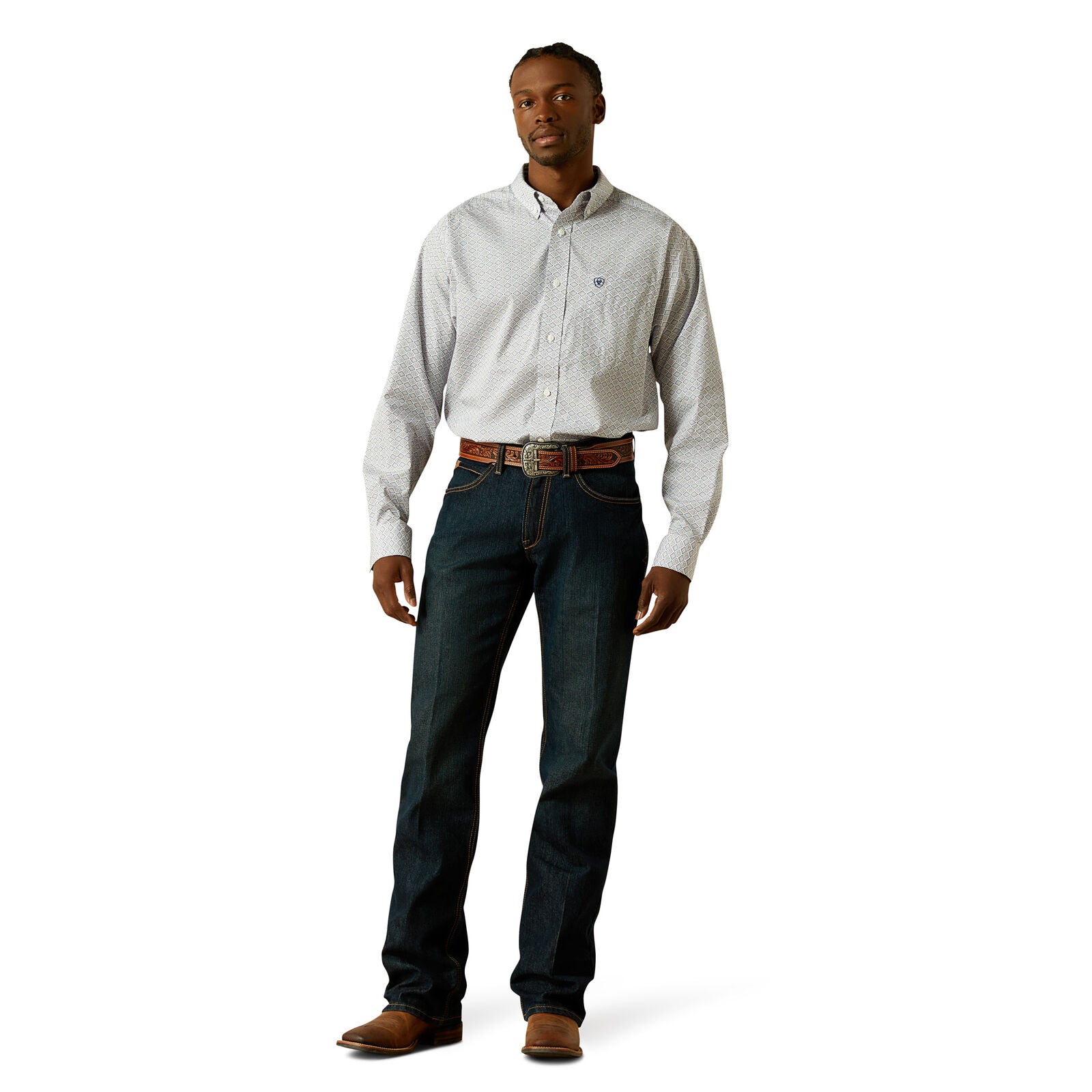 Ariat Mens Wrinkle Free Declan L/S Shirt (10062193) White