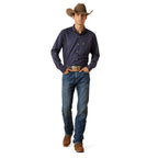 Ariat Mens Wrinkle Free Daven Fitted L/S Shirt (10062199) Navy