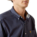 Ariat Mens Wrinkle Free Daven Fitted L/S Shirt (10062199) Navy
