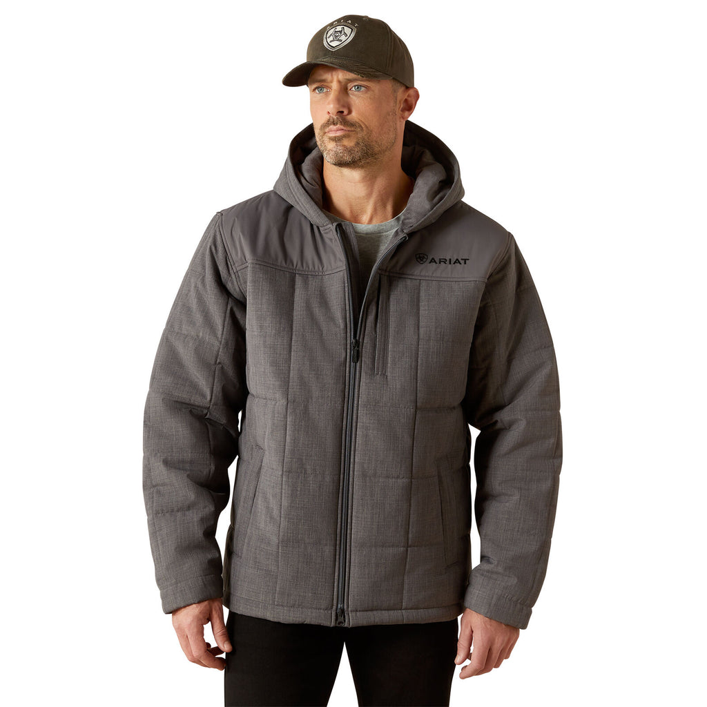 Ariat Mens Crius Hooded Insulated Jacket (10062676) Grey Heather