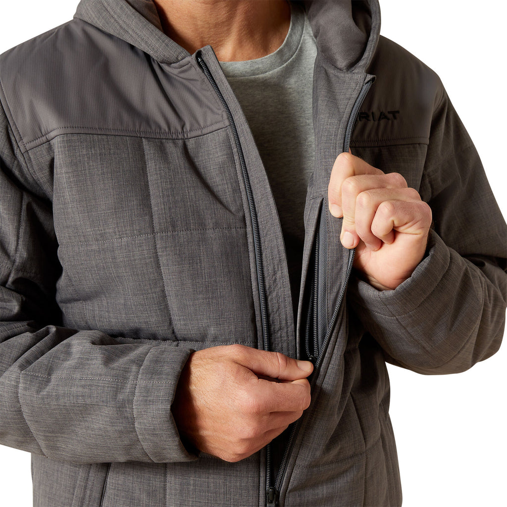 Ariat Mens Crius Hooded Insulated Jacket (10062676) Grey Heather