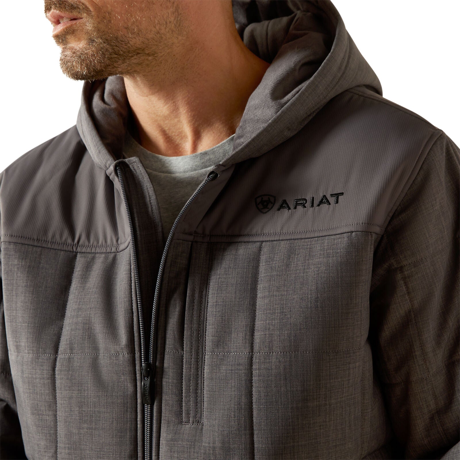 Ariat Mens Crius Hooded Insulated Jacket (10062676) Grey Heather