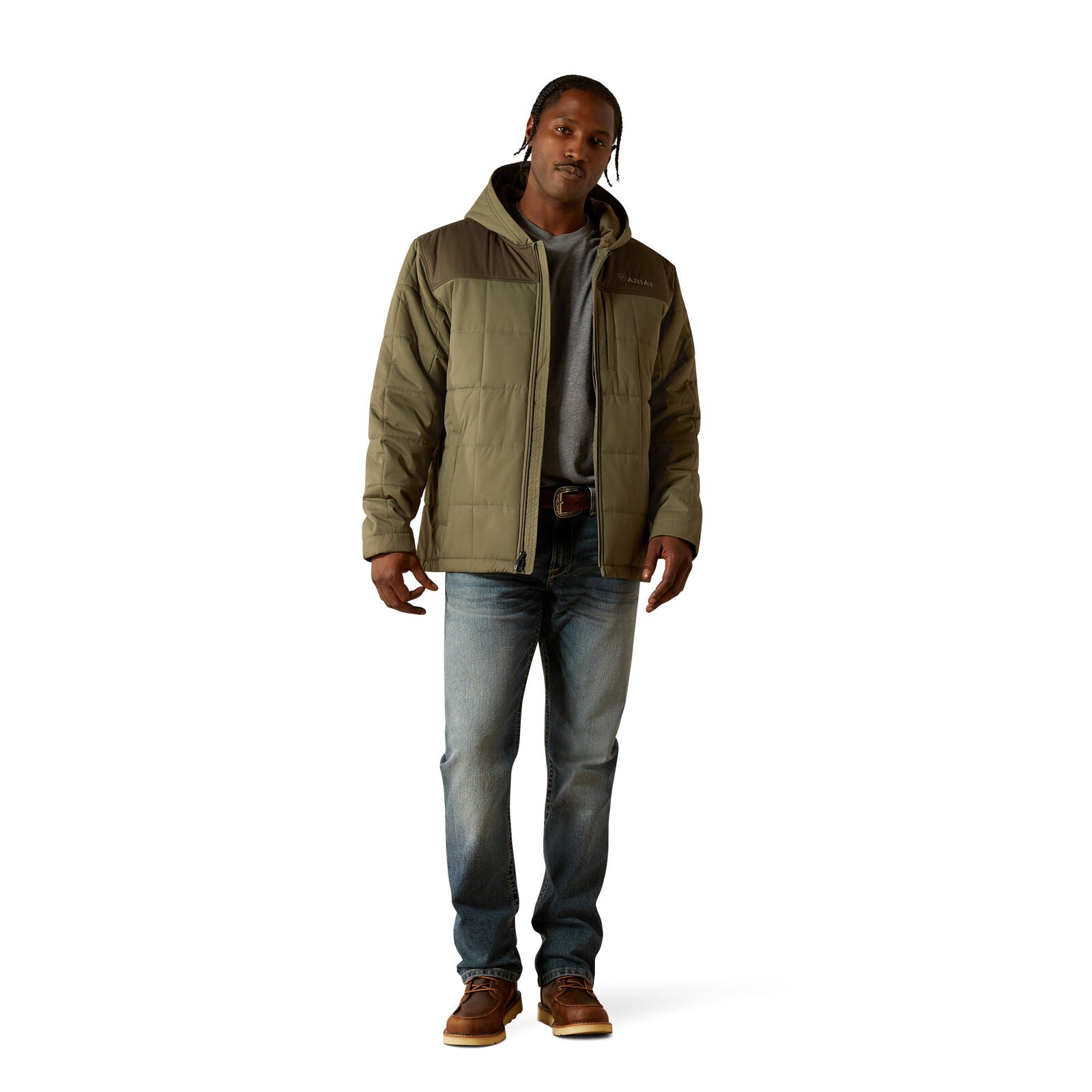 Ariat Mens Crius Hooded Insulated Jacket (10062677) Green/Dark Green
