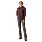 Ariat Womens Rebar Skill Set 1/2 Zip Hoodie (10062654) Fudge Heather