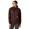 Ariat Womens Rebar Skill Set 1/2 Zip Hoodie (10062654) Fudge Heather
