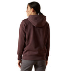 Ariat Womens Rebar Skill Set 1/2 Zip Hoodie (10062654) Fudge Heather