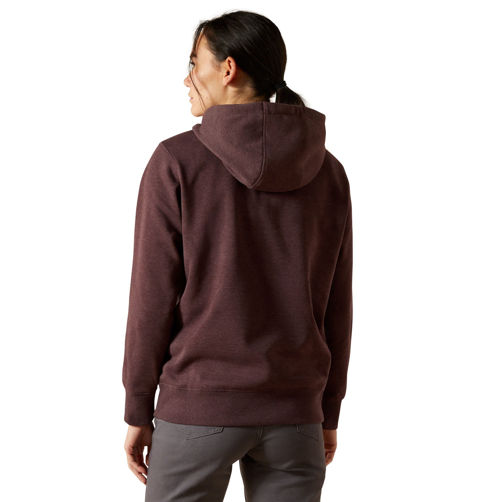 Ariat Womens Rebar Skill Set 1/2 Zip Hoodie (10062654) Fudge Heather