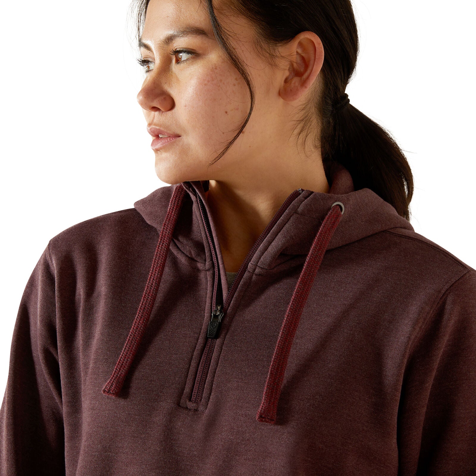Ariat Womens Rebar Skill Set 1/2 Zip Hoodie (10062654) Fudge Heather