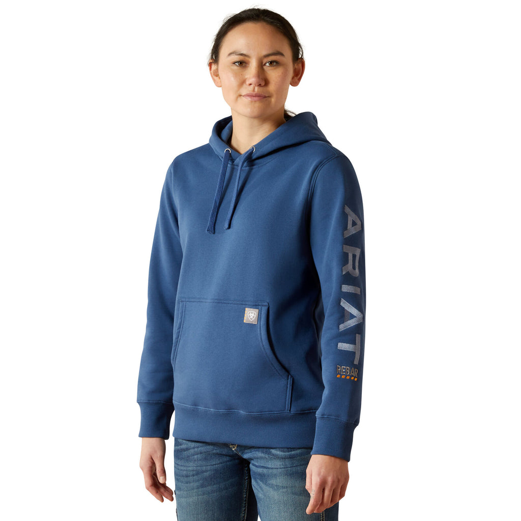 Ariat Womens Rebar Graphic Hoodie (10062662) Ensign Blue/Endless Sky
