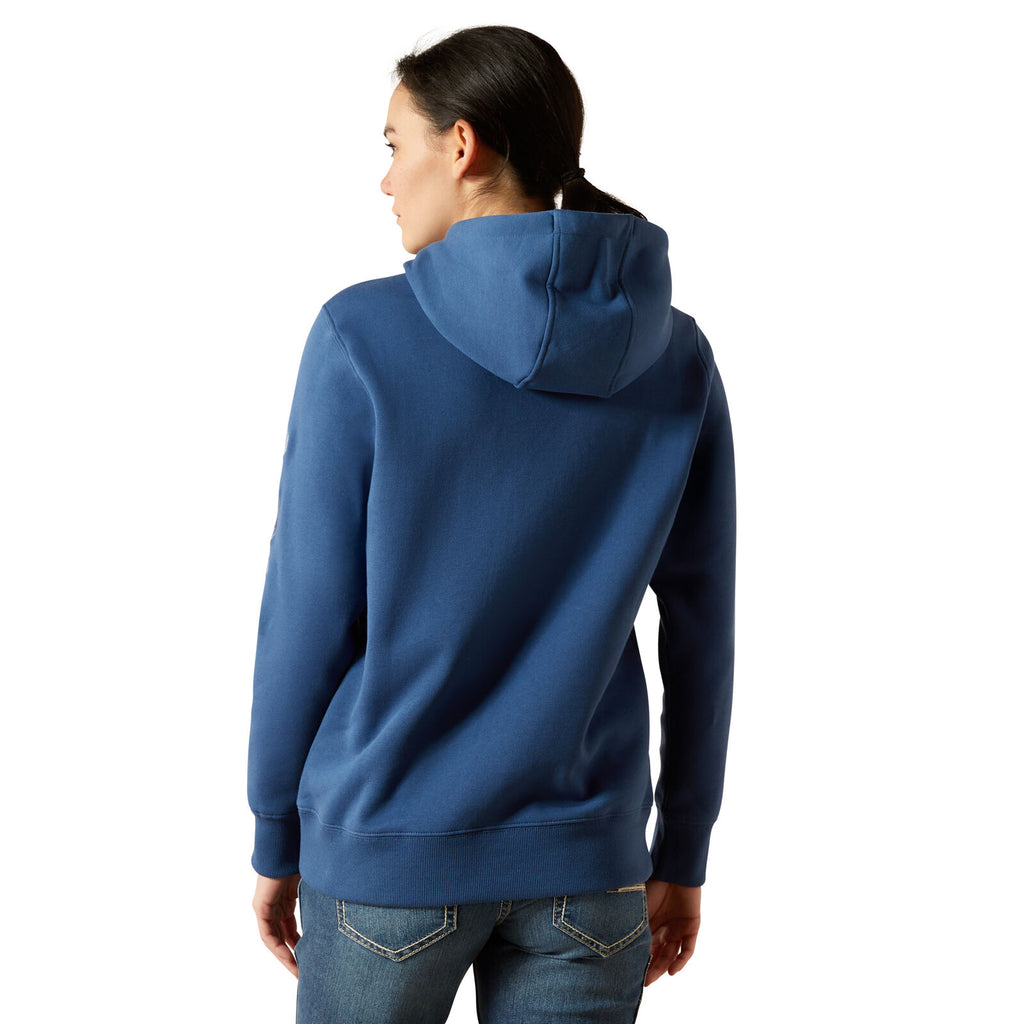 Ariat Womens Rebar Graphic Hoodie (10062662) Ensign Blue/Endless Sky